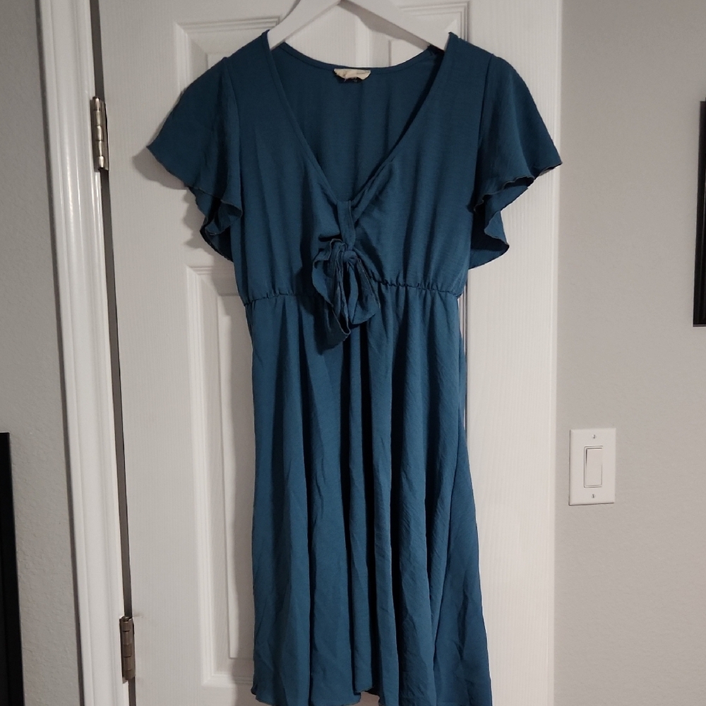See You Monday Teal Mini Dress